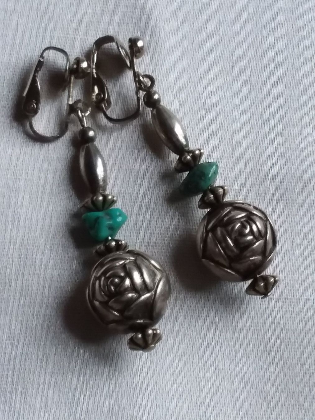 Ohrringe & -stecker: Vintage Silber/Türkis Ohrhänger mit Clips – Gebraucht aus Zürich von sanwit 6