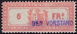 6 Fr Fiskalmarke vom Kanton WALLIS