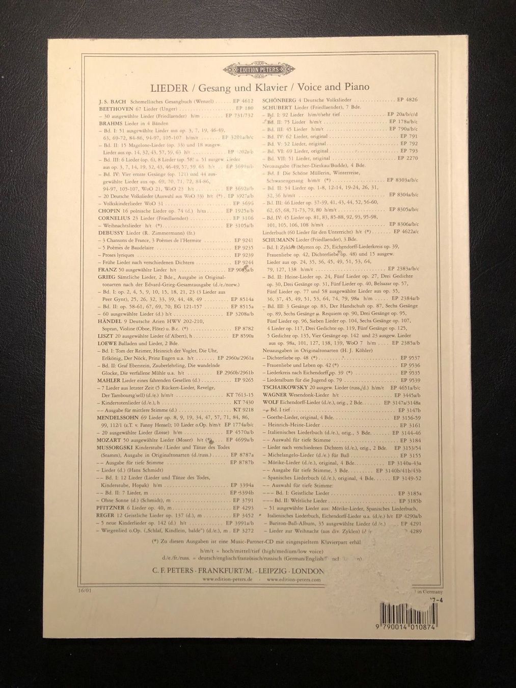Libri: Schumann Duette – Usato da Bottmingen venduto da Botbas 4