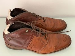 REHAB Business Halb Schnür Schuhe Leder braun weiss Gr. 41