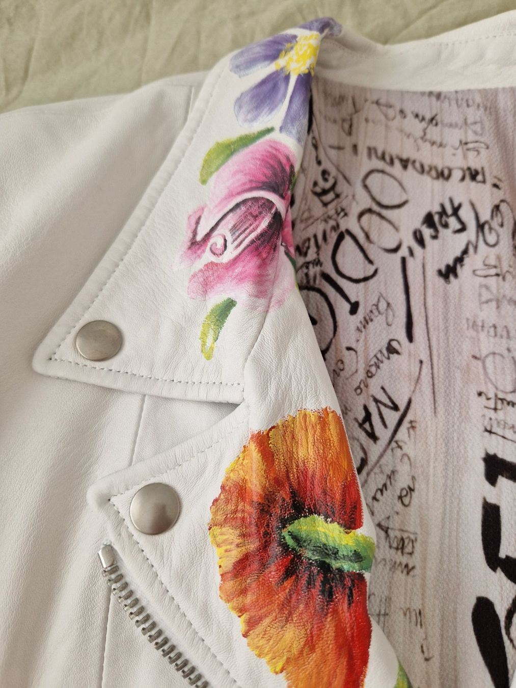 Jacken: Sword Lederjacke Blumen bemalt Gr. 46 (IT) – Neu und originalverpackt aus Erlinsbach SO von ULIKH 6