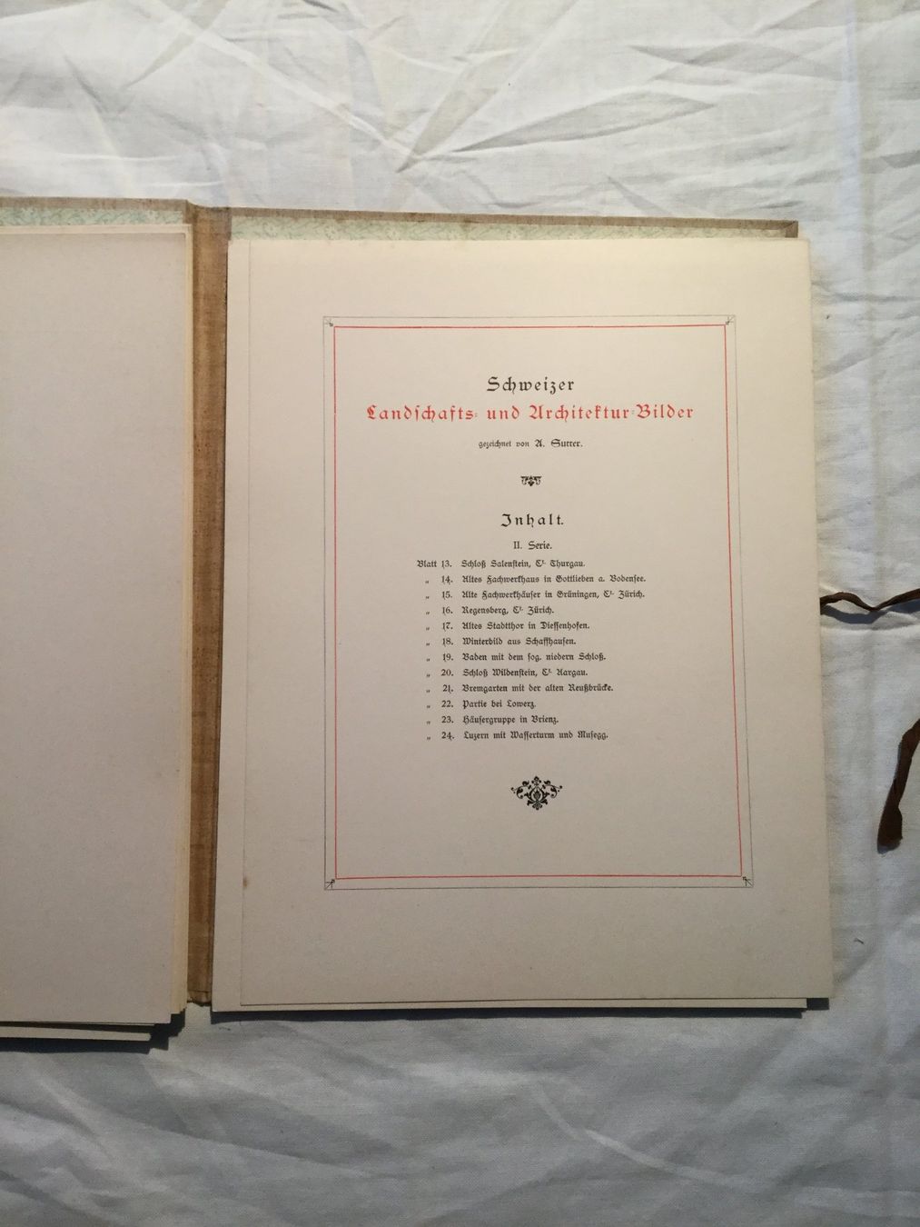 Dipinti: Schweizer Landschaft und Architektur-Bilder A. Sutter 1897 – Usato da Horgen venduto da Goros 7