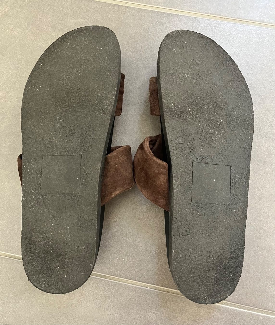 Scarpe da donna: M&S Black & Brown Suede/Leather Slider Sandals EU 38 – Usato da Zofingen venduto da lis_7xzz 5