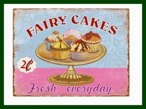 Schilder: Blechschild Rustikal-FAIRY CAKES - 35 x 27 cm – Neu und originalverpackt aus Rupperswil von big-one-sale