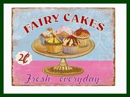 Blechschild Rustikal-FAIRY CAKES - 35 x 27 cm