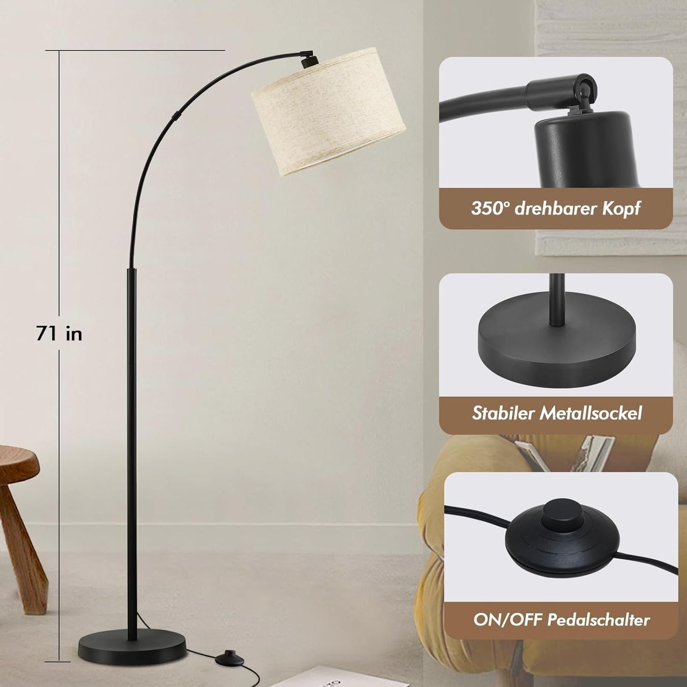 Lampade: Stehlampe Bogenlampe 161 cm 3 Farbtemperaturen LED – Nuovo e nell'imballaggio originale da Zürich venduto da jasminleut 3