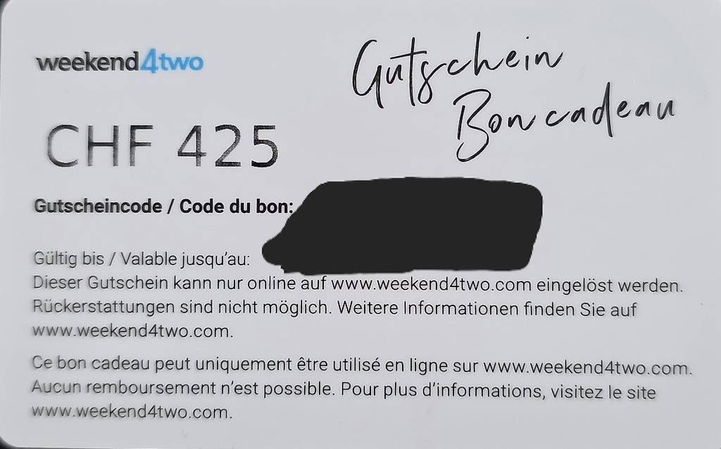 Buoni: Gutschein weekend4two – Usato da Rothrist venduto da Je.Ba