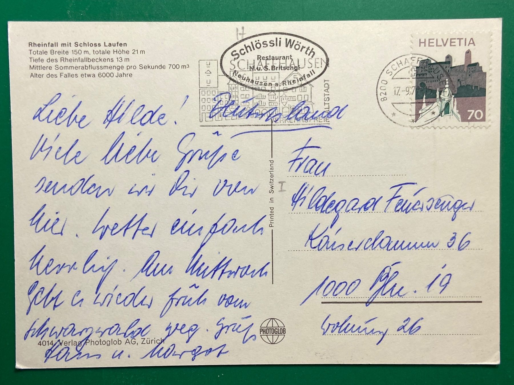 Cartoline postali: Rheinfall mit Schloss Laufen – Usato da Steg VS venduto da _vinci_ 1