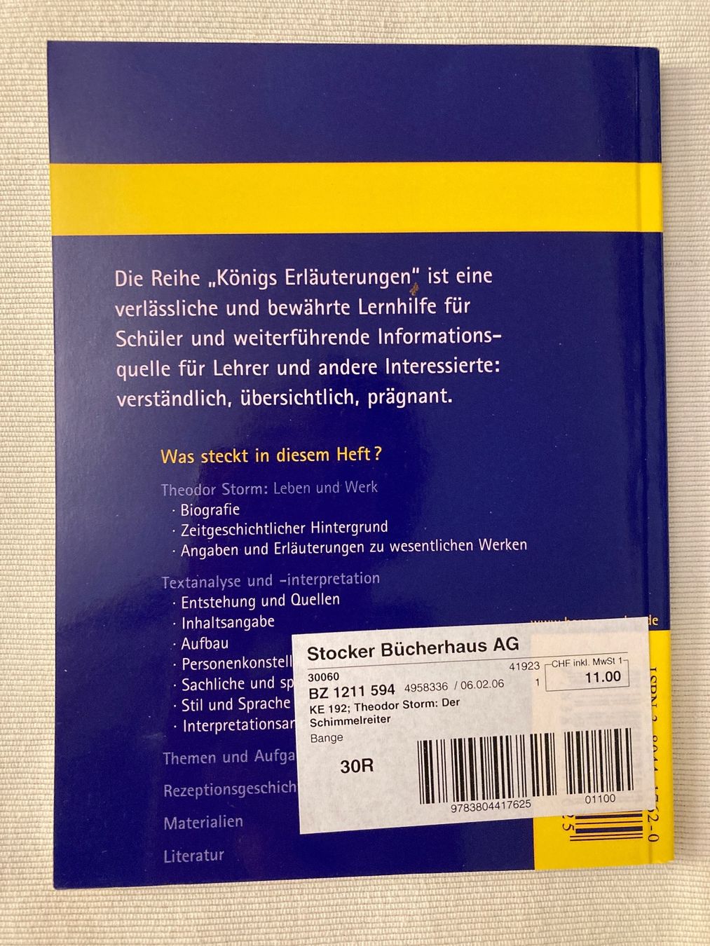 Libri: Theodor Storm, Der Schimmelreiter – Usato da Baden venduto da Yoyo1 1