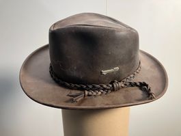 cooler Australischer Leder-Cowboyhut/Safarihut Gr. 55 ab 1.-