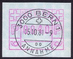 ATM 3_Schöner VOLLSTEMPEL 15.10.81_3000 BERN 1_mit Gummi !