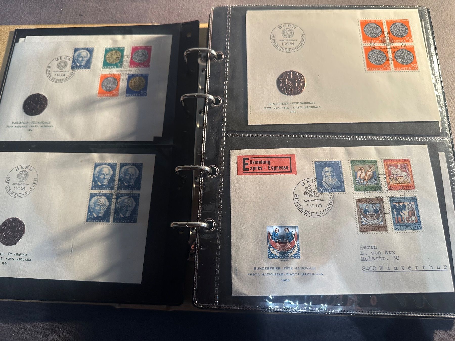 Tutti i francobolli: Sammlung Pro Partia ab 1960 Schweiz Briefe FDC – Usato da Stettfurt venduto da 2442 1