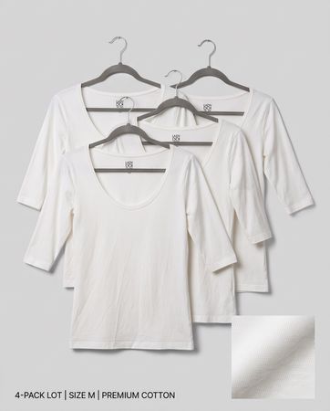 Lot de 4 t-shirts blancs — très bon état — taille M