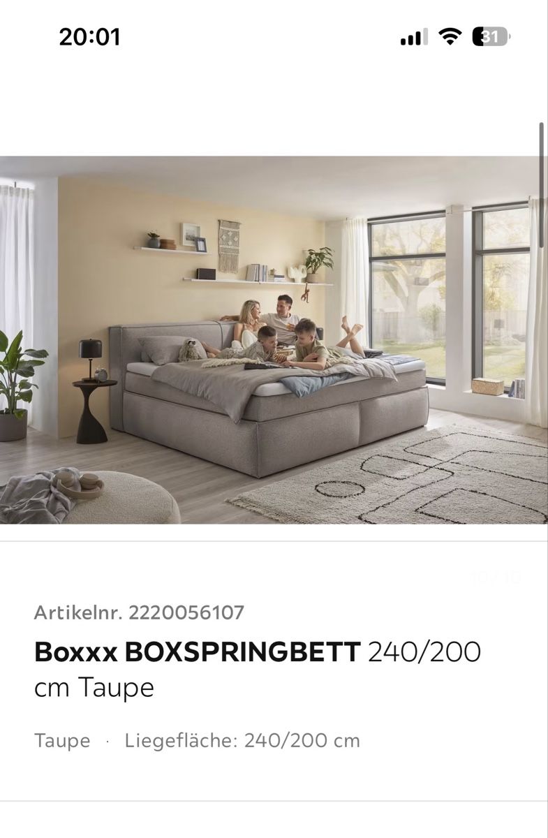 Betten: Grosses Boxspringbett – Neu und originalverpackt aus Oberentfelden von nin_j6nl 1