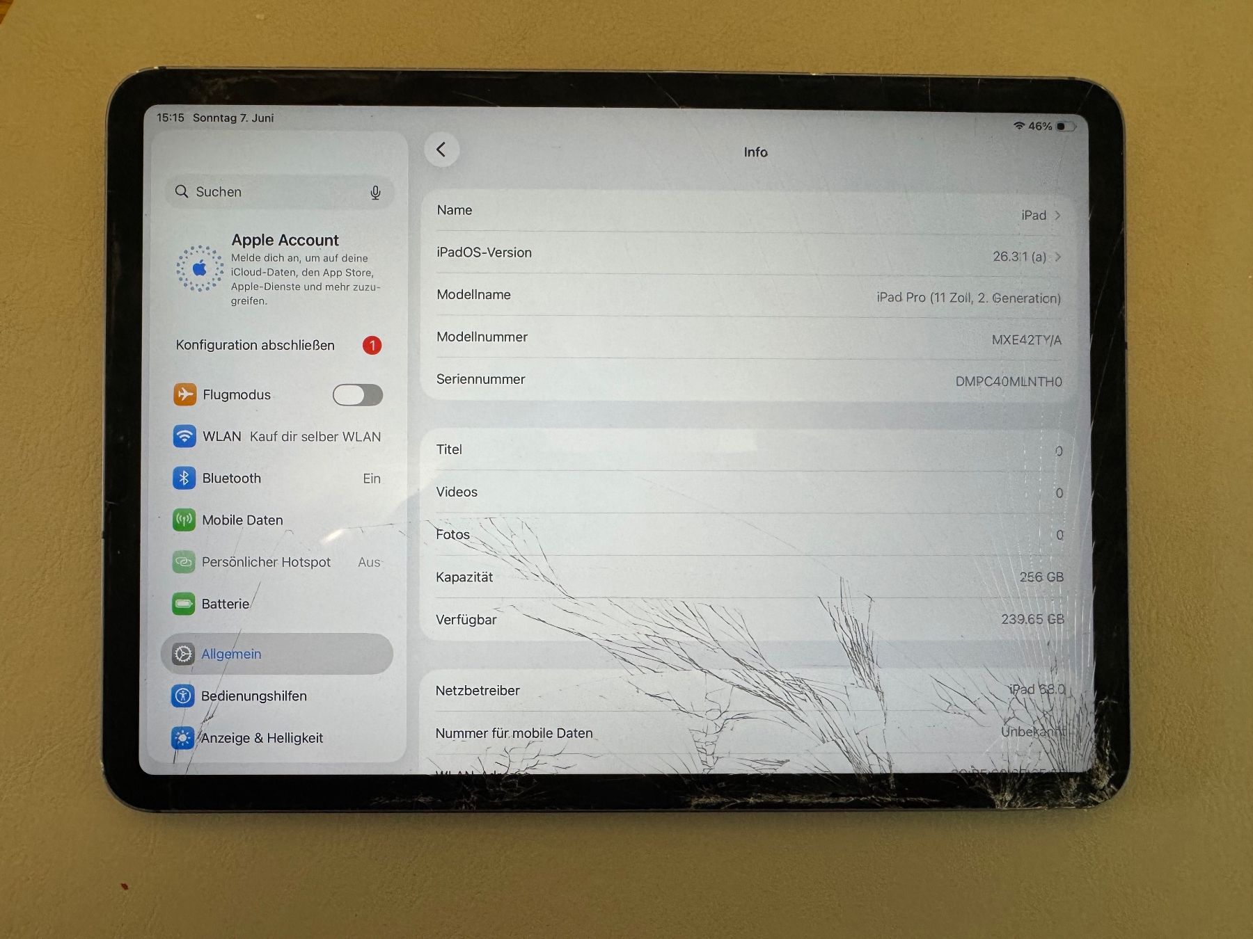 Apple Tablet PC: iPad Pro (11 Zoll, 2 Generation) – Difettoso da Adliswil venduto da Busys 1