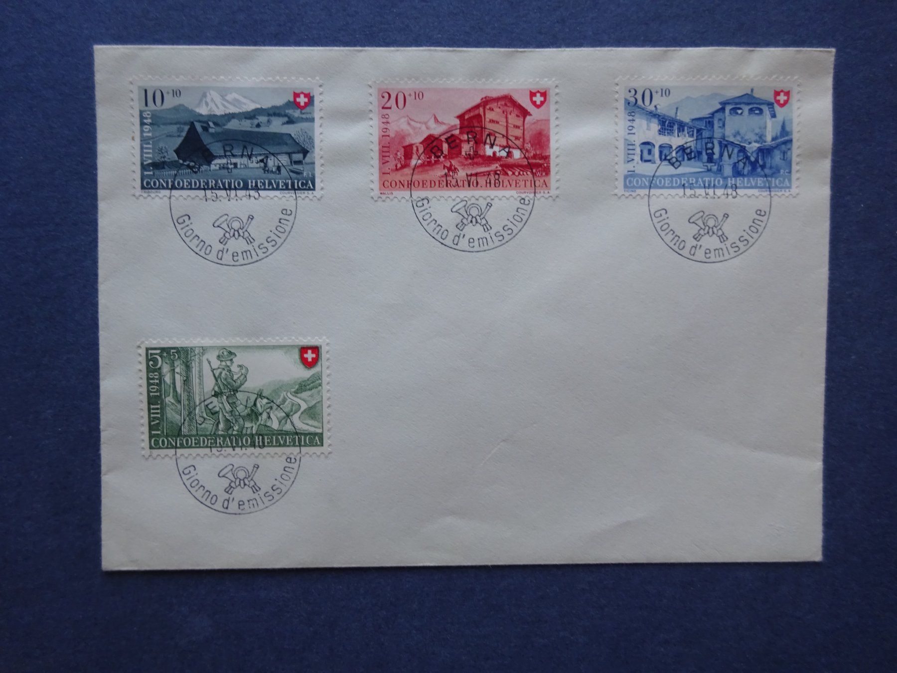 Alle Briefmarken: 1948 Pro Juventute FDC BERNA - Adresslos – Gebraucht aus Appenzell-Steinegg von adi1975 1