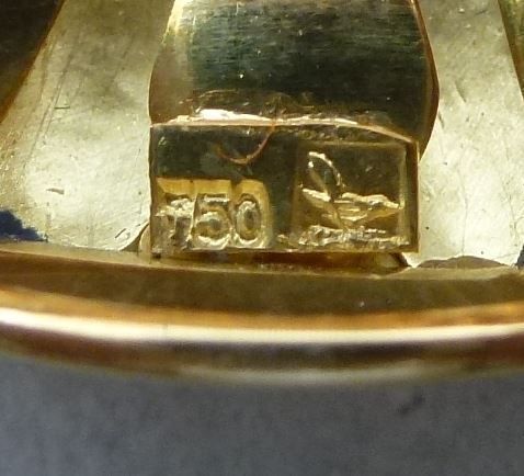 Spille & Fermagli: Top ++ Gold-Brosche mit roten Edelstein und kleinen Perlen – Usato da Walkringen venduto da Casablanca777 7