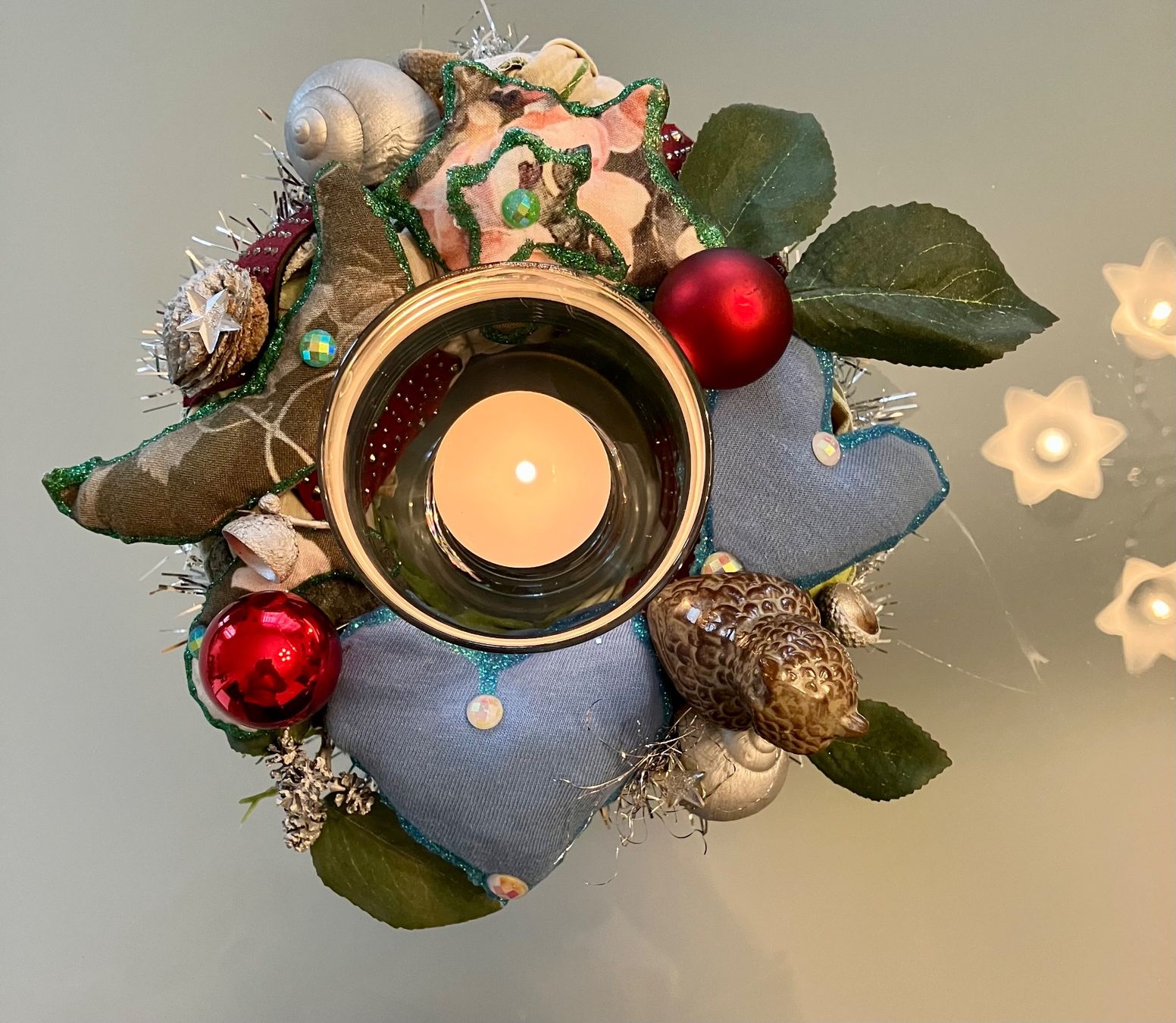 Tutte le decorazioni: Adventskranz mit Eule + Türkranz  Unikate (neu) – Nuovo (secondo la descrizione) da Solothurn venduto da Carry-11 1