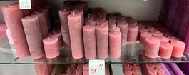037 Posten Raureif Kerzen altrosa aus Liquidation