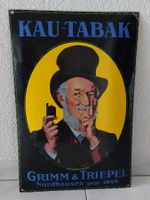 Emailschild Grimm & Triepel Kautabak Tabak plaque émaillée
