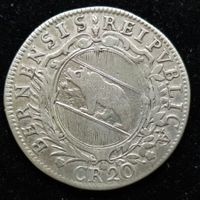 Kt. Bern CR 20 Prämie noch ss-vorz 4,6gr Silber