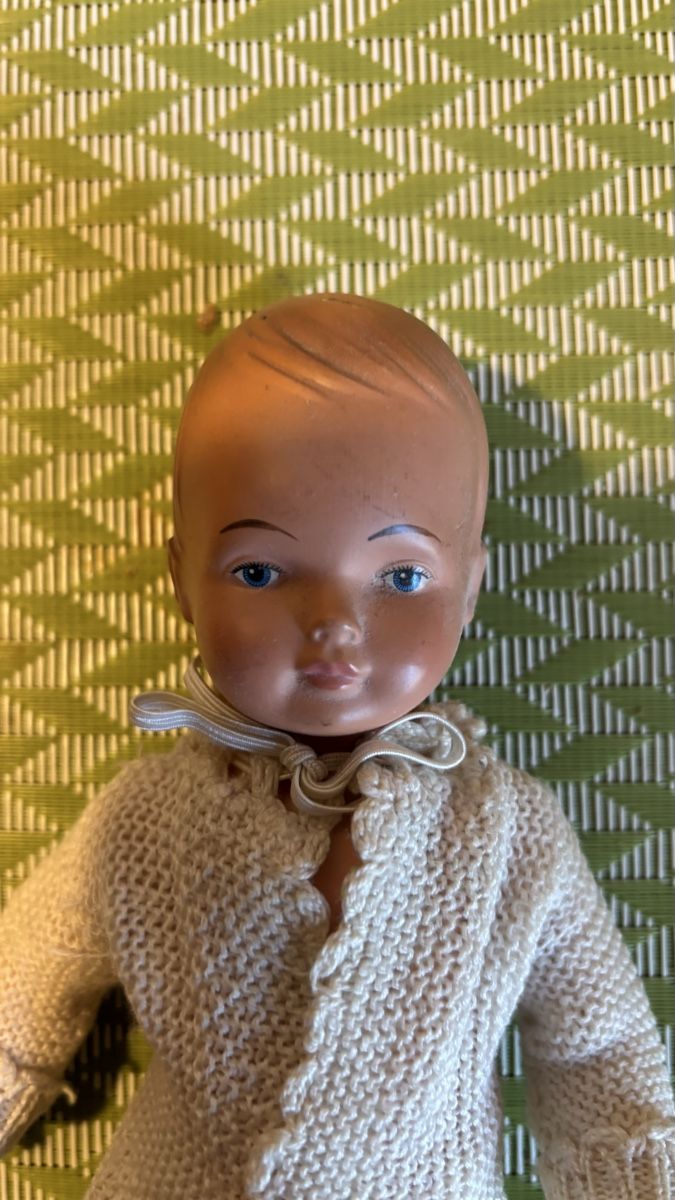 Bambole: Antike Celluloid-Puppe,, mit Strickkleider – Usato da Balsthal venduto da wasserente 1