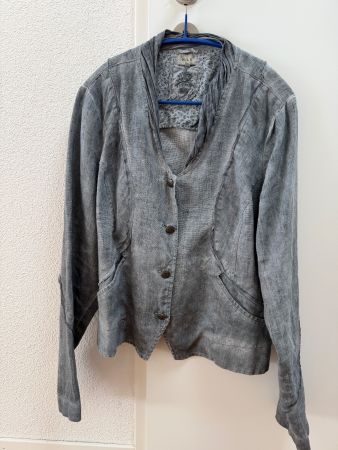 Nile Leinenjacke blaugrau L neuwertig