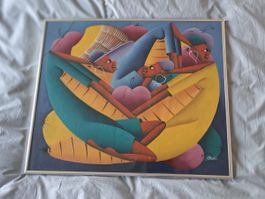 Original Gemälde, Malerei, Bild im Rahmen, Kunst!