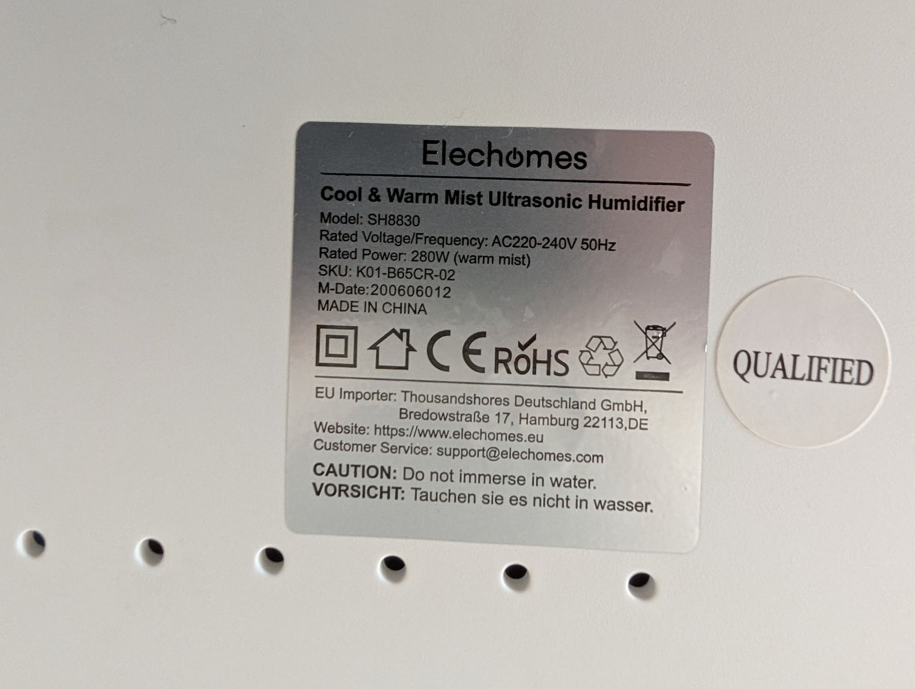 Umidificatori d'aria: Elechomes SH8830 Luftbefeuchter – Usato da Einsiedeln venduto da mwiercin 2