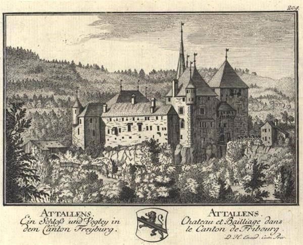 Stiche: Attallens von Herrliberger 1757 – Gebraucht aus Rafz von Helvet32 1