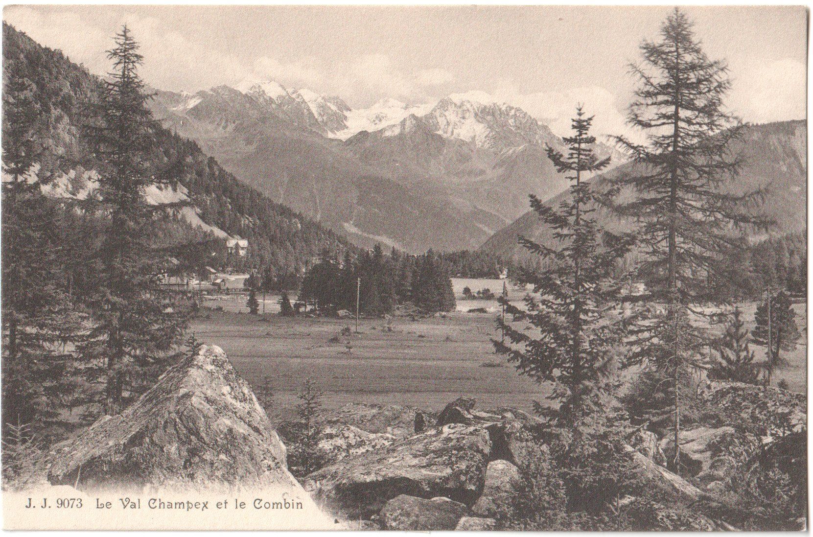 Ansichtskarten: le Val CHAMPEX et le Combin ~1910 – Gebraucht aus Engelburg von Swisscards