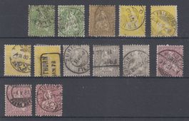 Grand lot de timbres Hélvéties assises 1570.--