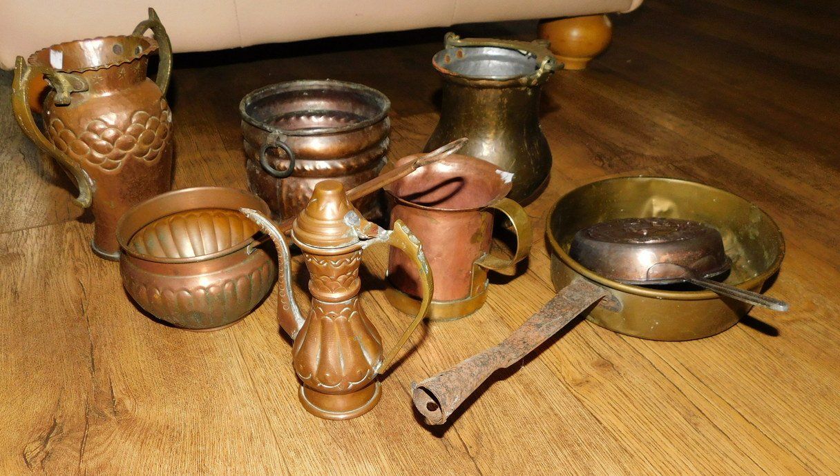 Pfannen: Alte Kupferpfännchen und Vasen.... – Gebraucht aus Villnachern von Niggo0 1