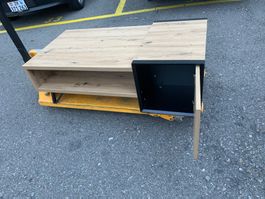 Couchtisch Holzoptik mit Fach schwarz gebraucht