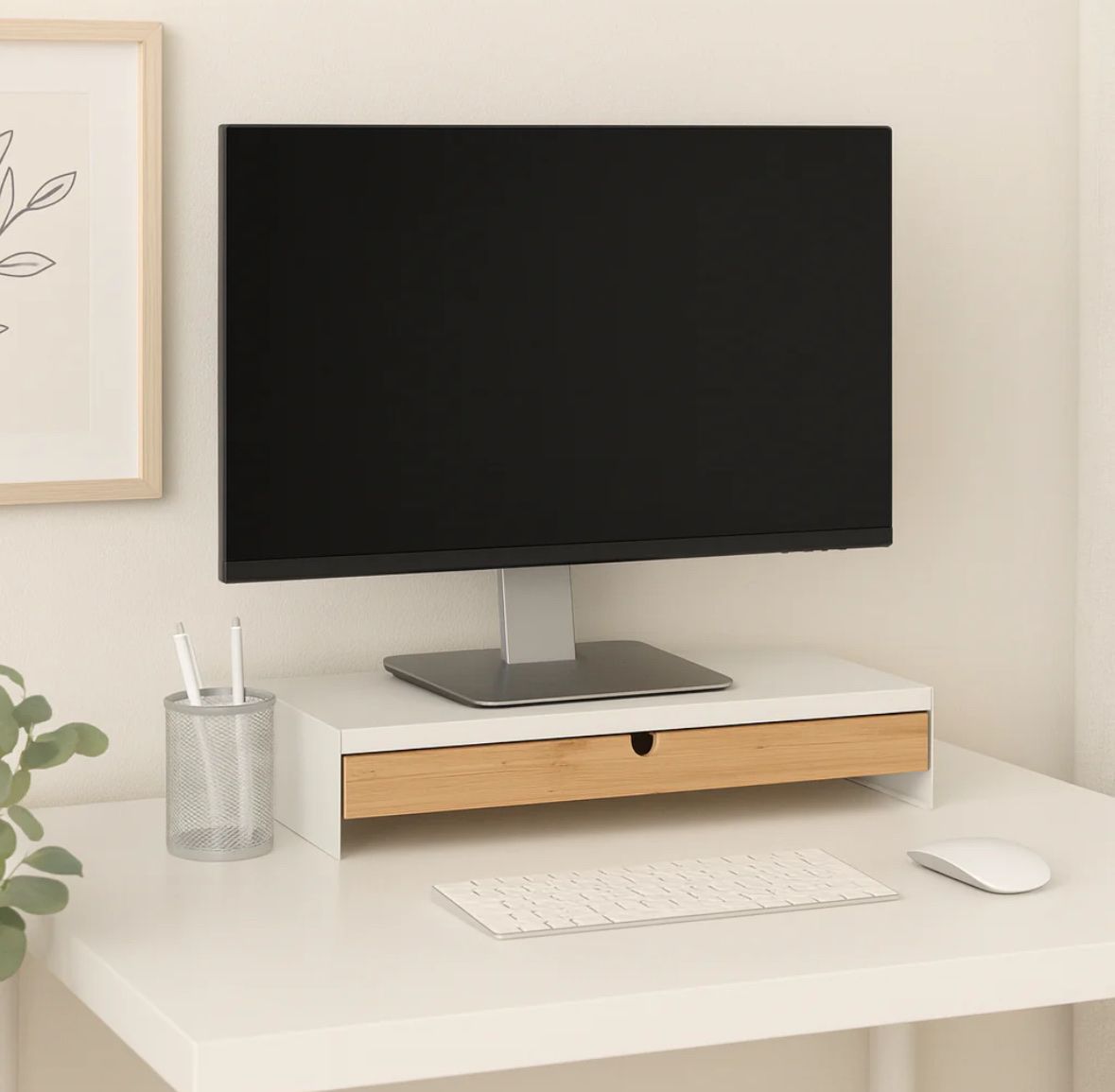 Staffa per monitor: Ikea Monitorerhöhung mit Schublade, neuwertig – Nuovo (secondo la descrizione) da Zürich venduto da VZN 2