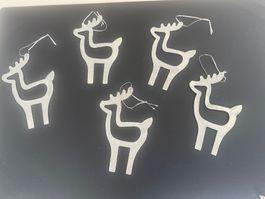 5er Set Glitzer Rentiere - Weihnachtsbaumschmuck Deko🦌🎄...