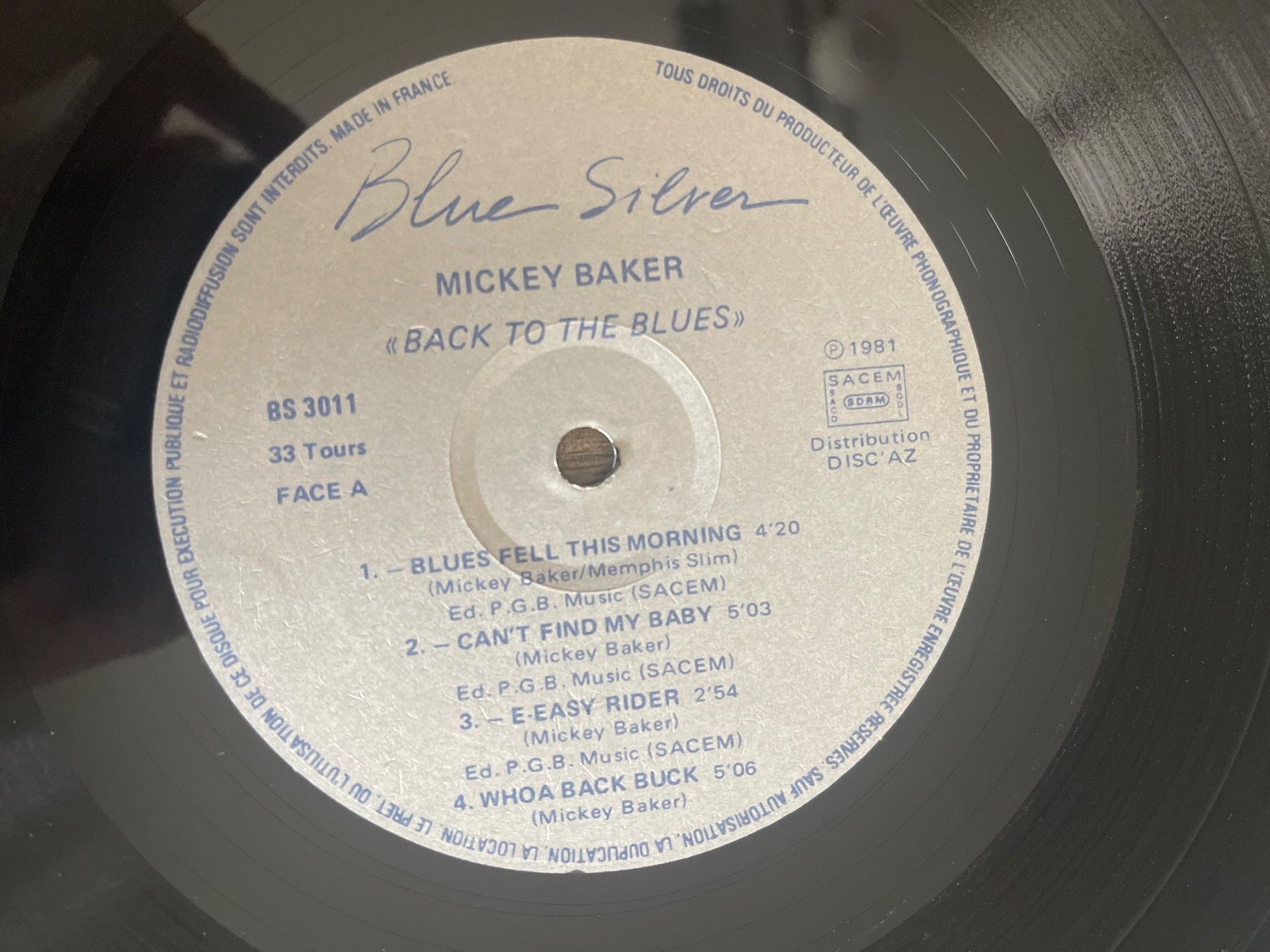 Dischi in vinile: S1888/Mickey Baker - Back to the Blues – Usato da Frutigen venduto da Philippe_jsp 2
