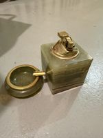 Vintage Marble Lighter & Ashtray Set - Elegant Decor!