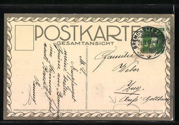 Ansichtskarten: Bremgarten /AG, Gesamtansicht – Gebraucht aus Berlin von bartko-reher 1