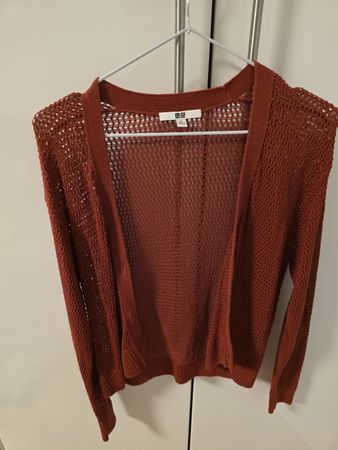 Dark Orange cardigan from Uniqlo