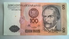Billet banque Perou 100 Intis 26/06/1987 UNC