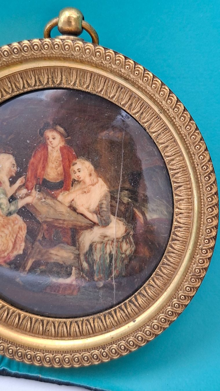 Dipinti: Antikes Miniatur Gemälde, Messingrahmen – Usato da Opfikon venduto da Diversamente 3