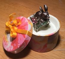 Hasenring mit Strass, Frühlings-Accessoire!