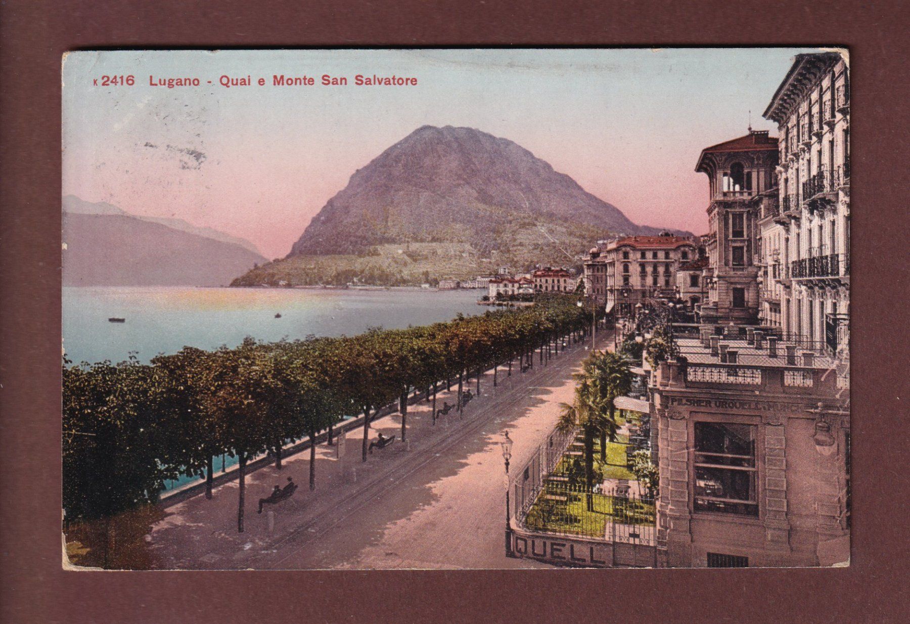 Ansichtskarten: LUGANO - Quai e San Salvatore - 1911 – Gebraucht aus Pully von nicecards