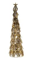 LED-Tischdeko Dekobaum 53cm, Gold Weihnachten XMAS