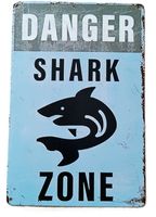DANGER SHARK ZONE -  Blechschild   (neu, OVP)