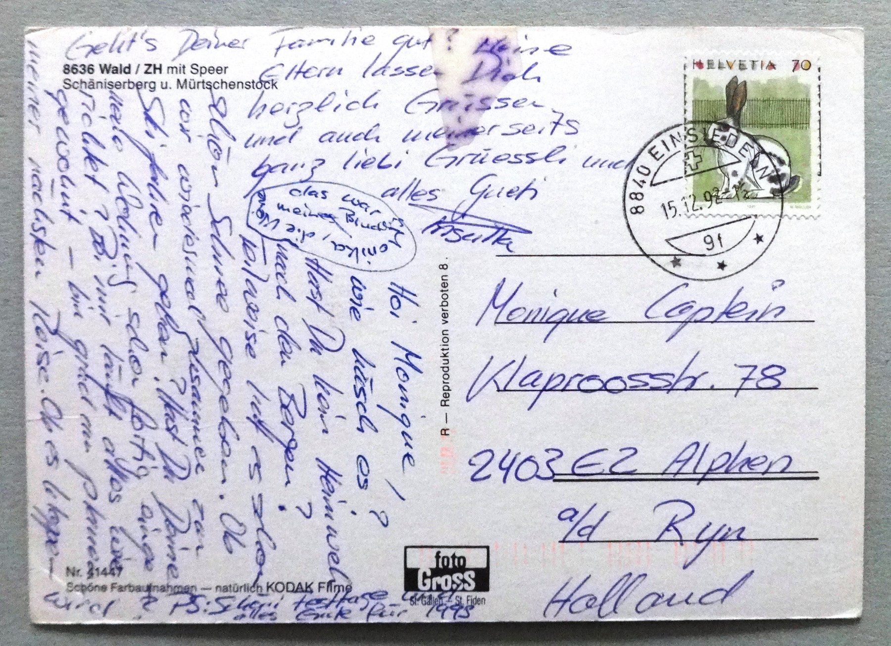 Cartes postales: Wald / ZH – D'occasion à Fétigny par Billy2miny 1