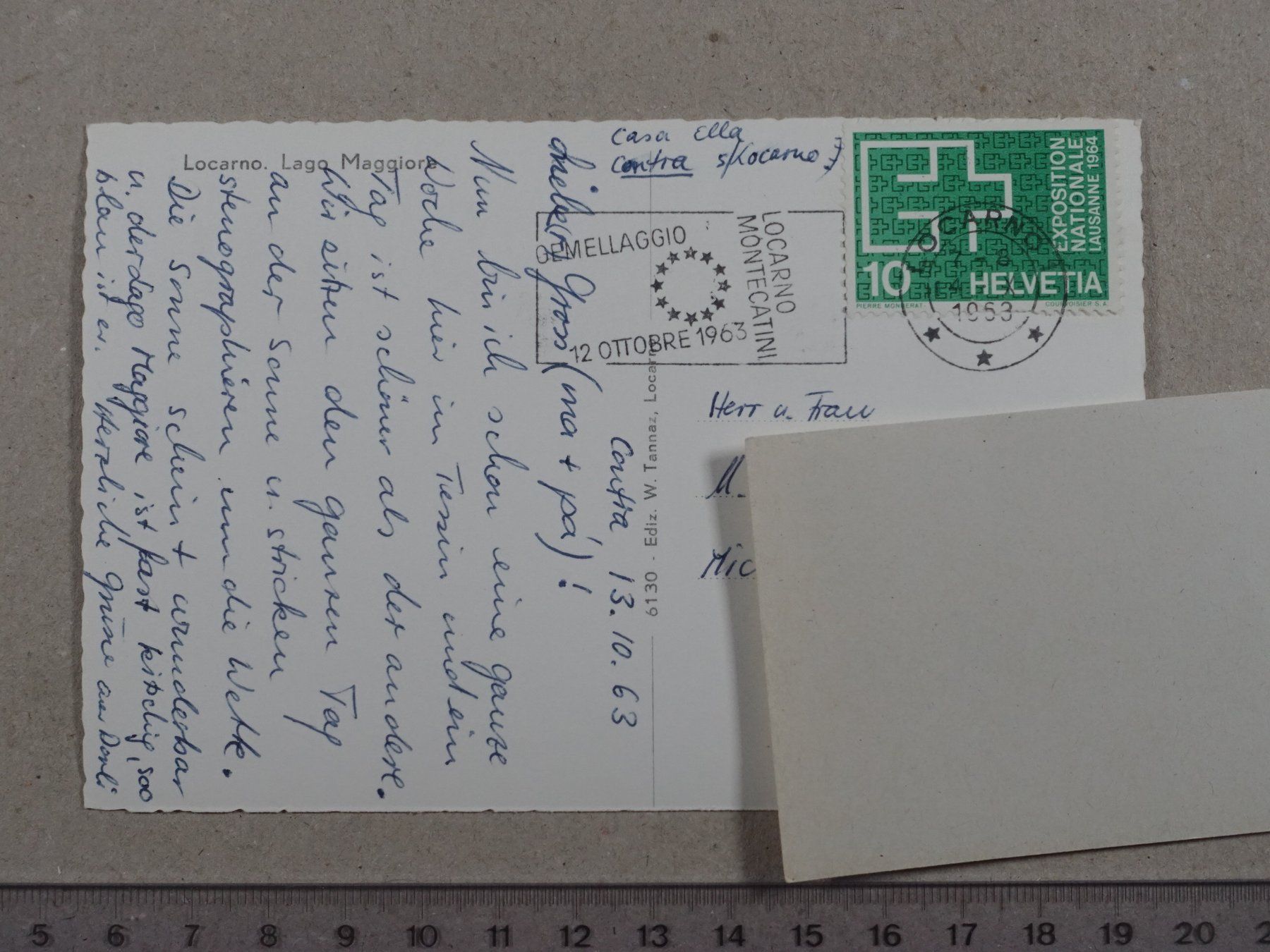 Cartoline postali: Locarno, 1963 – Usato da Lenzburg venduto da fh1 1