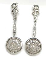 Art Deco Antik Ohrringe Ohrhänger Gold 750 / 18K / Diamant