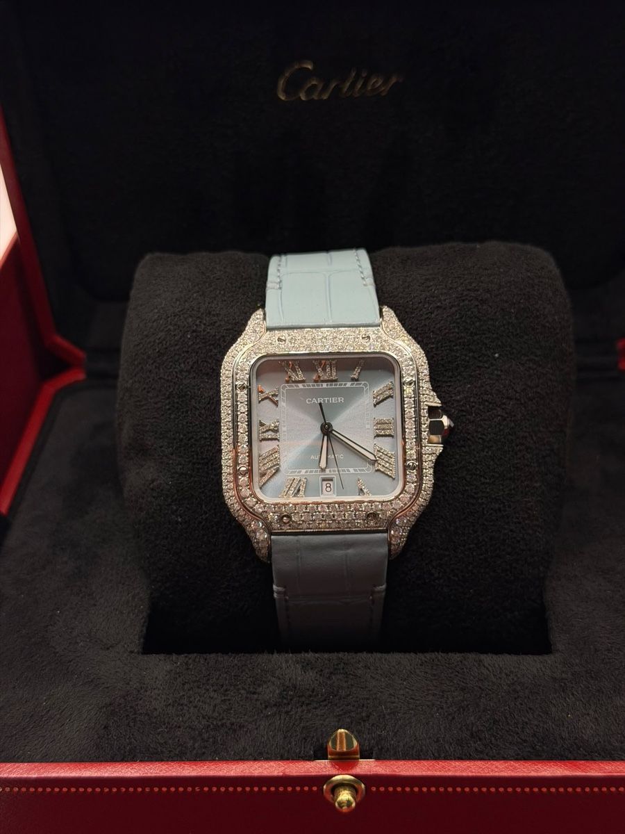 Cartier Montres: Santos Custom Iced Out Custom Full set – D'occasion à Fully par Melvin5 3